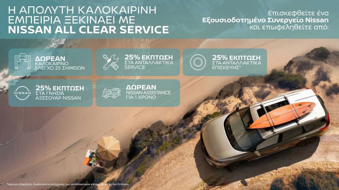 Nissan: Δωρεάν καλοκαιρινός έλεγχος & 25% έκπτωση σε ανταλλακτικά-αξεσουάρ Nissan: Δωρεάν καλοκαιρινός έλεγχος & 25% έκπτωση σε ανταλλακτικά-αξεσουάρ