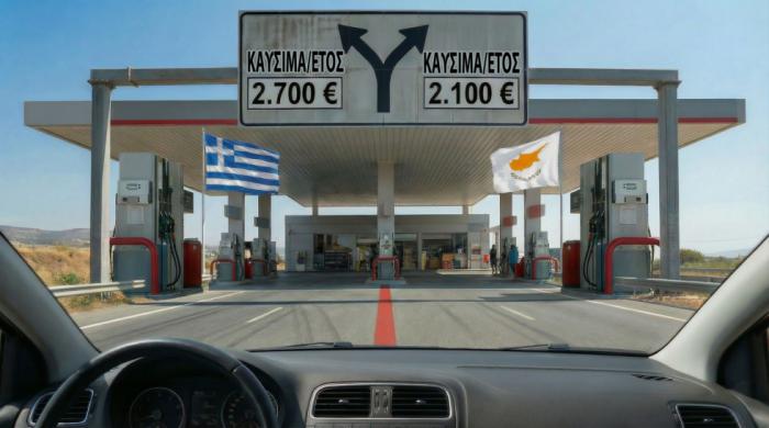 600 ευρώ/χρόνο παραπάνω πληρώνουμε για καύσιμα σε σχέση με την Κύπρο 600 ευρώ/χρόνο παραπάνω πληρώνουμε για καύσιμα σε σχέση με την Κύπρο