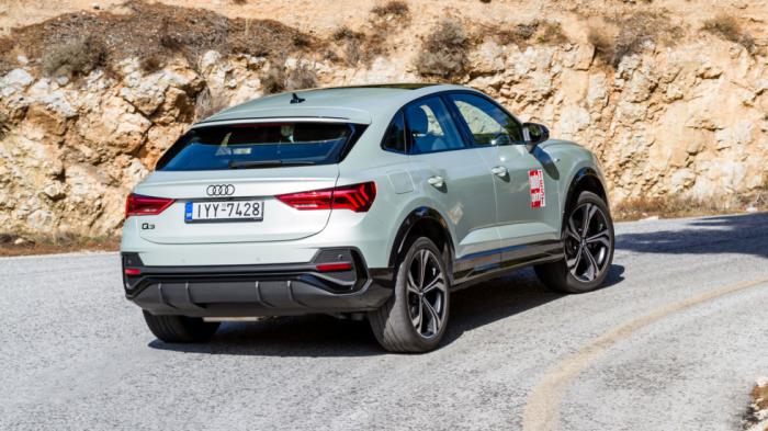 Το Q3 Sportback ξεχωρίζει από την υψηλή ποιότητα κύλισης, με την ανάρτηση να «απομονώνει» τις περισσότερες ανωμαλίες από το εσωτερικό του και να προσφέρει υψηλά επίπεδα άνεσης.