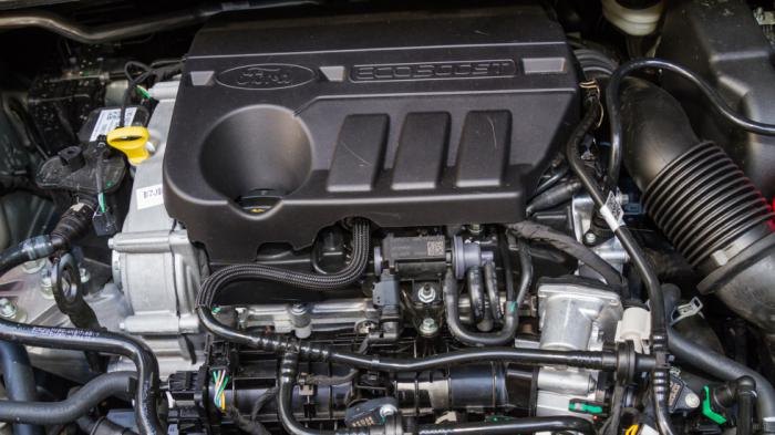 Ο 1.000άρης EcoBoost διατίθετια σε δύο ήπια υβριδικές εκδοχές 125 και 155 ίππων. Και στις δύο περιπτώσεις εντυπωσιάζει το τράβηγμα από χαμηλά και τα πολιτισμένα χαρακτηριστικά του.