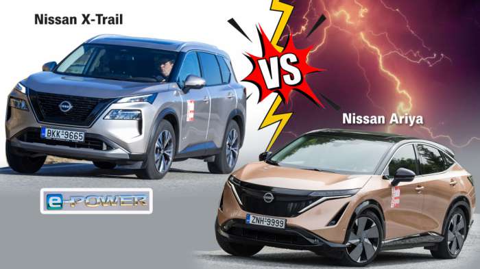 Nissan X-Trail vs Ariya: Και όμως το ηλεκτρικό είναι 5.000 ευρώ φθηνότερο από το υβριδικό 