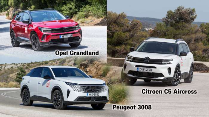 Τι πλεονεκτήματα έχουν τα Peugeot 3008, Citroen C5 & Opel Grandland;  