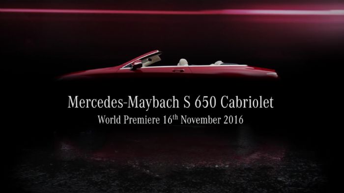 Η περιορισμένης παραγωγής Mercedes-Maybach S 650 Cabriolet θα κάνει ντεμπούτο στις 16 Νοεμβρίου στην έκθεση του Λος Αντζελες.