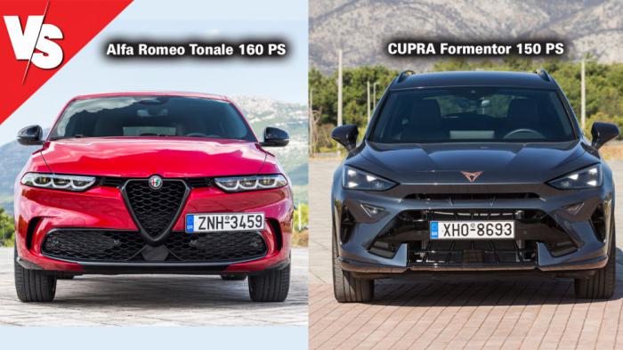 Σπορ και κομψή ταυτόχρονα είναι η Alfa Romeo Tonale με την μάσκα Trilobo και τους 3+3 προβολείς, με το ανανεωμένο CUPRA Formentor να είναι ένα «κλικ» πιο aggressive από την προσθήκη του μοτίβου «shark nose». 