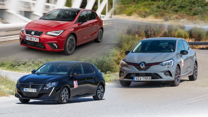 Ποιο καίει τα λιγότερα ευρώ/χλμ.; 208 Diesel, Clio LPG ή Ibiza CNG; 