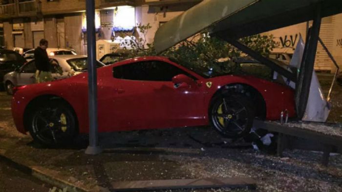 Σμπαράλια έκανε ο Caceres την Ferrari του. Σαν να μην έφτανε αυτό οδηγούσε μεθυσμένος.