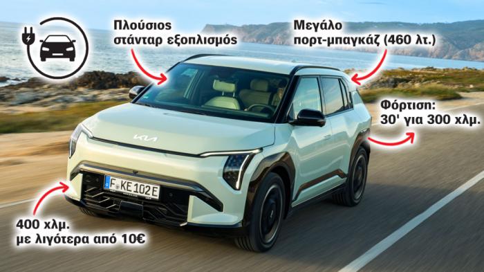 Kia EV3: Ηλεκτρικό SUVάκι με 204 PS, γρήγορη φόρτιση & καλό εξοπλισμό 