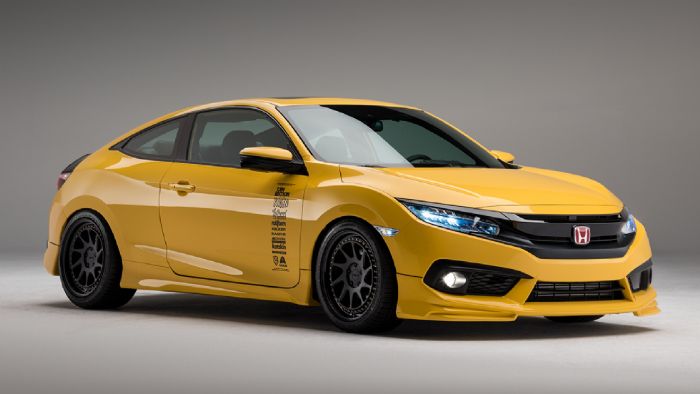 Το νέο Honda Civic Coupe aLL STaR Performance / Tjin Edition όπως ονομάζεται το φτιαγμένο αυτό Civic, ήταν το δεύτερο βελτιωμένο κουπέ Civic που παρουσιάστηκε στη SEMA από τη Honda, μετά το Civic Coup