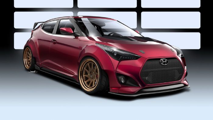 Δείτε το Gurnade Veloster Concept που ετοιμάζεται για την έκθεση SEMA και το οποίο φωνάζει από μακριά πως φτιάχτηκε για την πίστα.