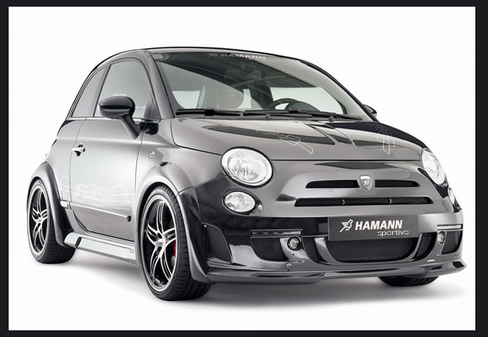 ¶κρως πολεμική η σχεδίαση του Fiat 500 της Hamann, συνάδει με τον αγωνιστικό χαρακτήρα και τους 265 ίππους του.