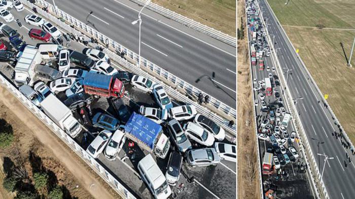 Καραμπόλα με πάνω από 200 αυτοκίνητα  