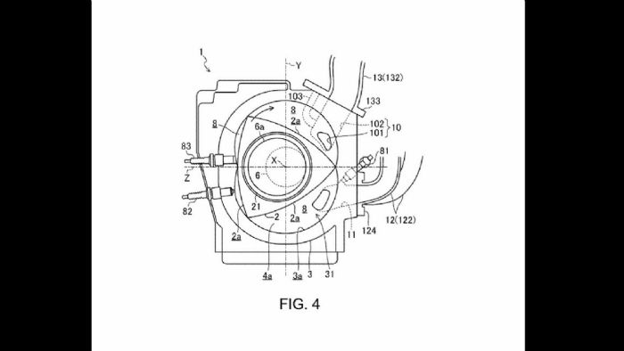 Η πατέντα της Mazda, είναι η τοποθέτηση του κινητήρα «ανάποδα» σε σχέση με πριν. Φωτογραφία από το έγγραφο ευρεσιτεχνίας που κατέθεσε η Mazda το 2015.