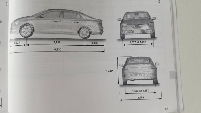 Αυτή είναι η πρώτη διαρροή του Megane Sedane και μας δίνει μία εικόνα για την αισθητική του μοντέλου καθώς και τις διαστάσεις του.