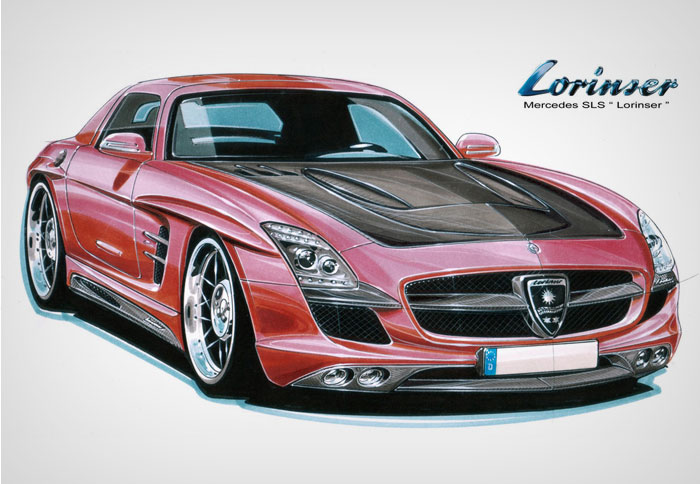 Η εντυπωσιακή SLS AMG του Lorinser θα κάνει έντονη χρήση ανθρακονημάτων στο εξωτερικό της   