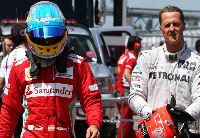 Τα εύσημα στον Fernando Alonso, από τον μεγάλο Michael Schumacher.