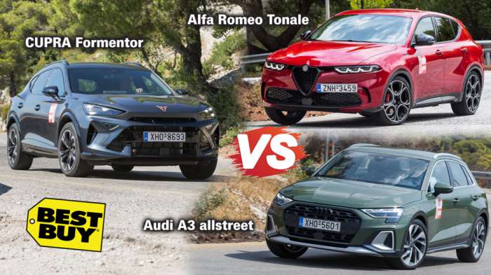 3 σπορτίφ SUV: Alfa Romeo Tonale, CUPRA Formentor ή Audi A3 allstreet; 