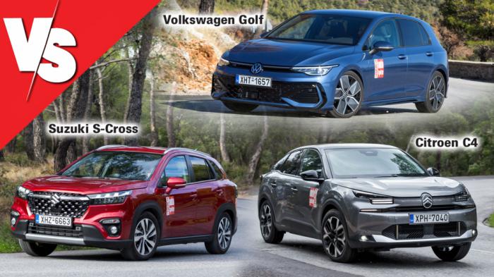 Hatchback, SUV ή και τα δύο; Το νέο Citroen C4 vs Suzuki S-Cross & VW Golf  