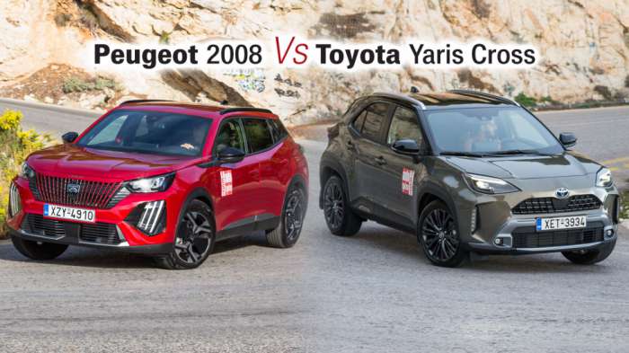 Best seller SUV πόλης: Peugeot 2008 Vs Toyota Yaris Cross Hybrid 