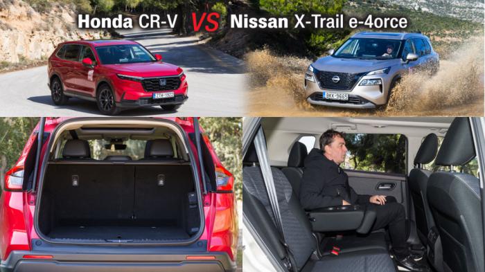 4κίνητα υβριδικά SUV με τεράστιους χώρους: Honda CR-V & Nissan X-Trail 