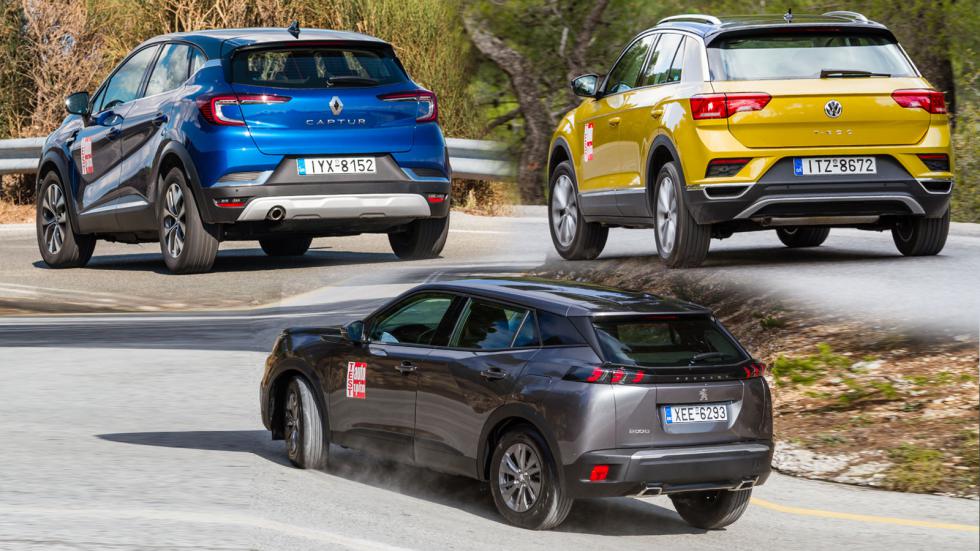 Peugeot 2008 Vs Renault Captur Vs VW T-Roc