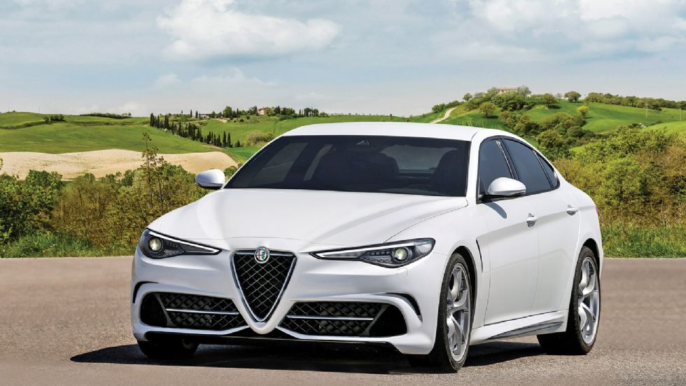 Η νέα Alfa Romeo Alfetta αναμένεται να αποκαλυφθεί το 2018, όντας ένα από τα πιο δυναμικά μοντέλα της κατηγορίας των μεγάλων πολυτελών σεντάν (ηλεκτρονικά επεξεργασμένη εικόνα).