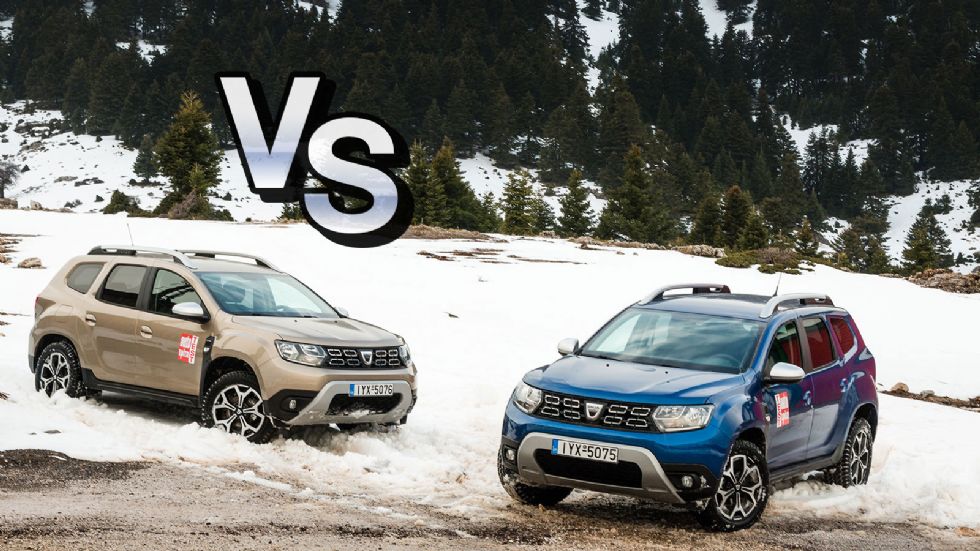 Dacia Duster με και χωρίς 4x4 σε χιόνι και λάσπη