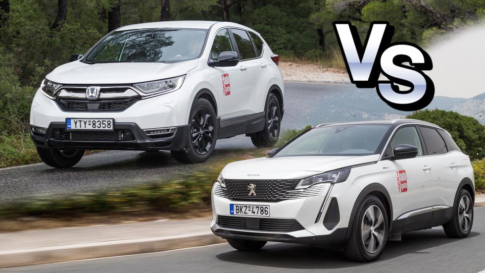 Υβριδικό Honda CR-V με 184 PS Vs plug-in Peugeot 3008 με 300 PS