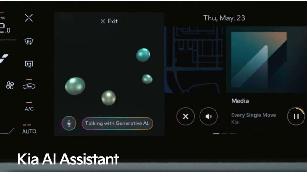 Για πρώτη φορά σε ηλεκτρικό μοντέλο της Kia βλέπουμε τεχνολογία AI Assistant, η οποία βασίζεται στο ChatGPT και προσφέρει νέους τρόπους αλληλεπίδρασης και ελέγχου των λειτουργιών του αυτοκινήτου.
