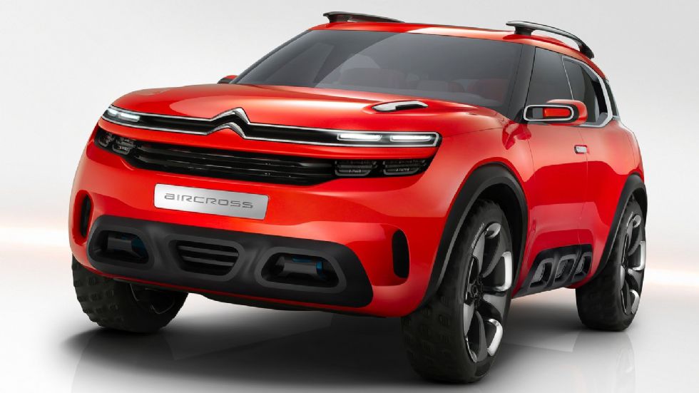 Το νέο Citroen SUV αναμένεται να αντλήσει τη σχεδιαστική του έμπνευση από το εικονιζόμενο Aircross concept, ενώ από το 2019 και μετά θα διαθέτει και plug-in hybrid εκδοχή, με ηλεκτρική 4κίνηση και ηλε