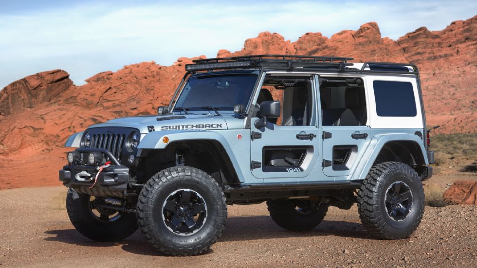 Το Jeep Switchback είναι άλλη μία παραλλαγή του Wrangler, με αυξημένες εκτός δρόμου ικανότητες. Διαθέτει Dana 44 πίσω άξονες και ψηλότερες αναρτήσεις κατά 4 ίντσες.