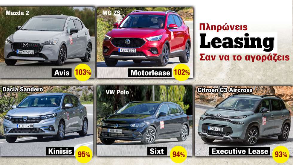 Πόσο συμφέρει το Leasing σε Avis, Motorlease, Kinisis, Sixt & Executive Lease;