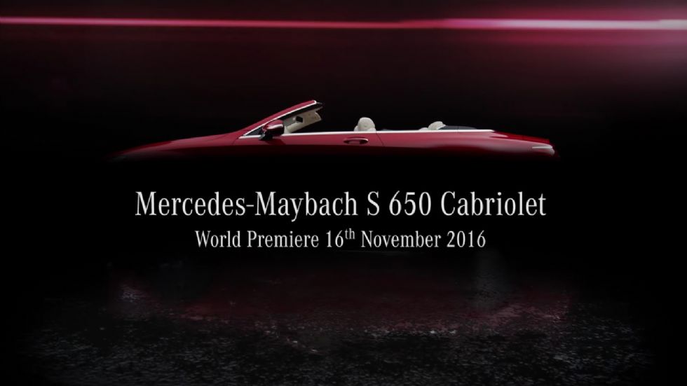 Η περιορισμένης παραγωγής Mercedes-Maybach S 650 Cabriolet θα κάνει ντεμπούτο στις 16 Νοεμβρίου στην έκθεση του Λος Αντζελες.