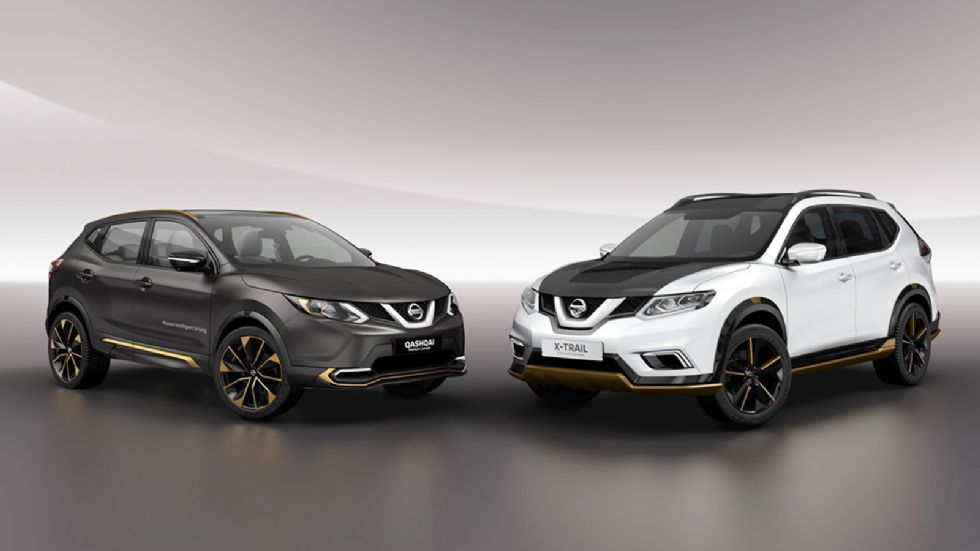 Το Qashqai Premium Concept (αριστερά) αποτελεί δημιούργημα του Κέντρου Σχεδιασμού της Nissan στην Ευρώπη (NDE) που εδρεύει στην καρδιά του Λονδίνου, ενώ το X-Trail Premium Concept (δεξιά) είναι έργο τ