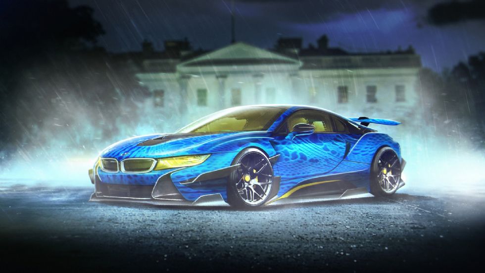 Σέξυ και στυλάτη η Mystique, όπως και η BMW i8 με τα μπλε  «νερά».