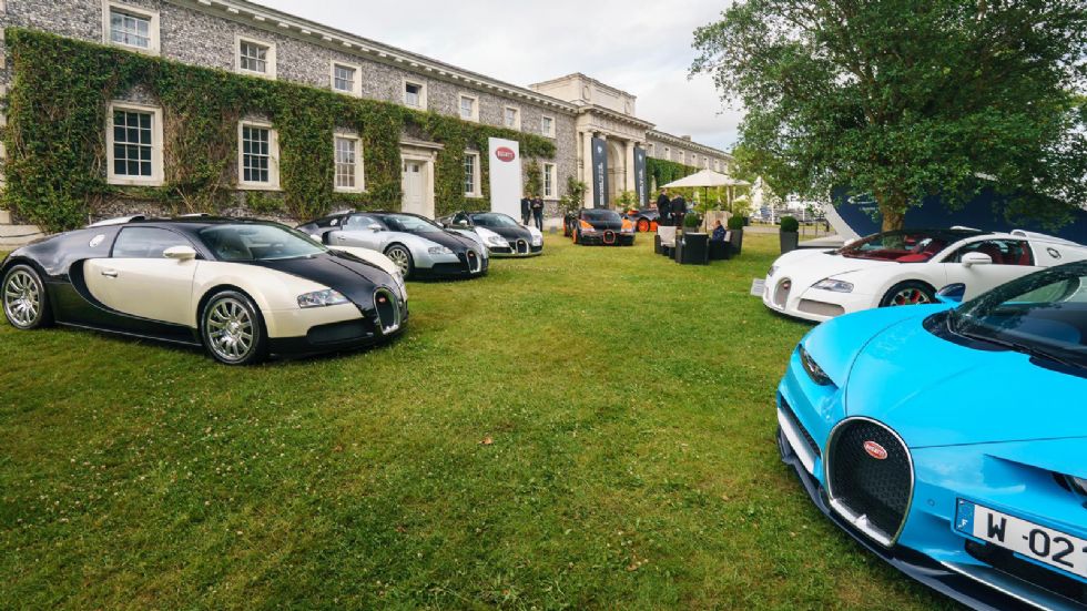 H Bugatti έστειλε στο Goodwood Festival of Speed οκτώ μοντέλα της, έξι Veyron και δύο Chiron, φτάνοντας σε απόδοση τους 9.404 ίππους. Όλα αυτά σε ένα περίπτερο 700 τ.μ.