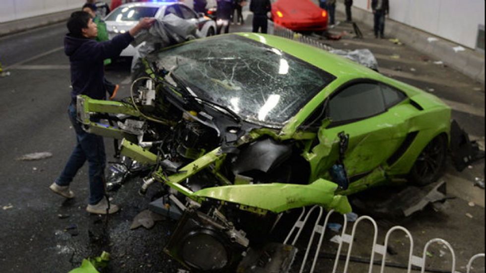 Η Lamborghini Gallardo υπέστη τις πιο σοβαρές ζημιές.