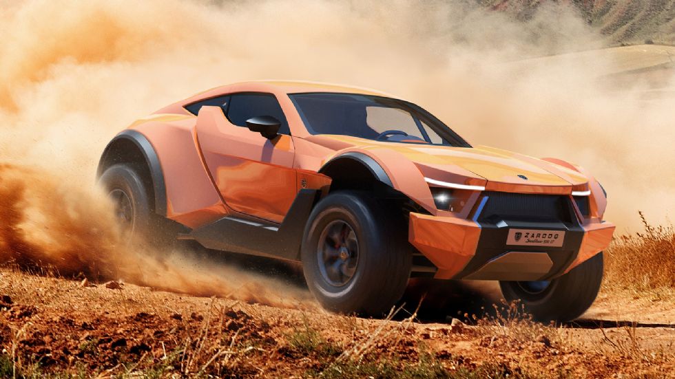 H Zarooq Motors από τα Ην. Αραβικά Εμιράτα παρουσίασε το SandRacer 500GT, ένα αυτοκίνητο που συνδυάζει τα χαρακτηριστικά των γρήγορων coupe με αυτά των σκληροτράχηλων οff-road οχημάτων.