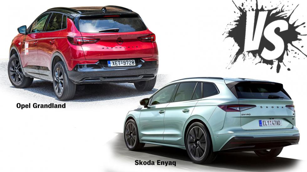 Diesel Opel Grandland με 130 PS ή ηλεκτρικό Skoda Enyaq με διπλά άλογα;