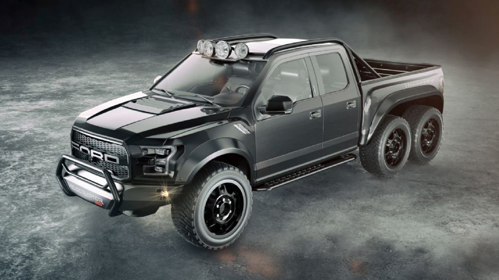 Το Hennessey VelociRaptor 6x6 στηρίζεται στο νέο Ford F-150 Raptor, ενώ παίρνει μαθήματα από την Mercedes-AMG G63 6x6, προσθέτοντας στο pick-up έναν επιπλέον άξονα.