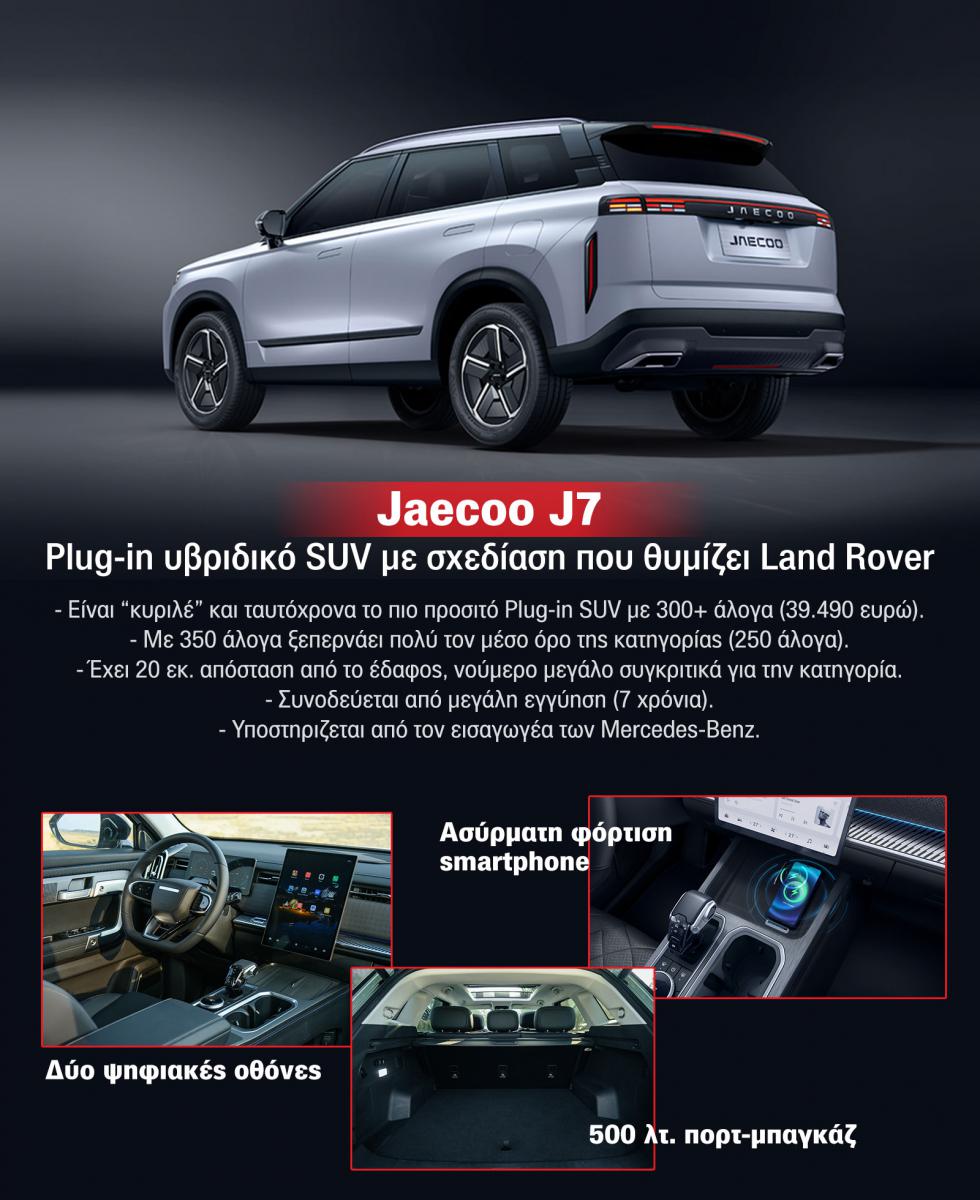 Jaecoo J7: Plug-in υβριδικό SUV με σχεδίαση που θυμίζει Land Rover 