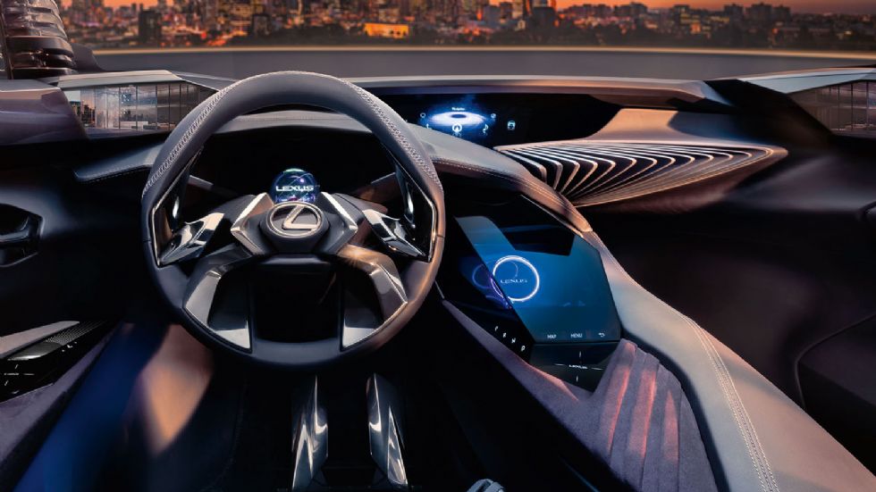 Το εσωτερικό του Lexus UX Concept αποκαλύφθηκε με άκρως φουτουριστικές αιχμηρές σχεδιαστικές γραμμές και θέαση πολλαπλών ολογραμμάτων.