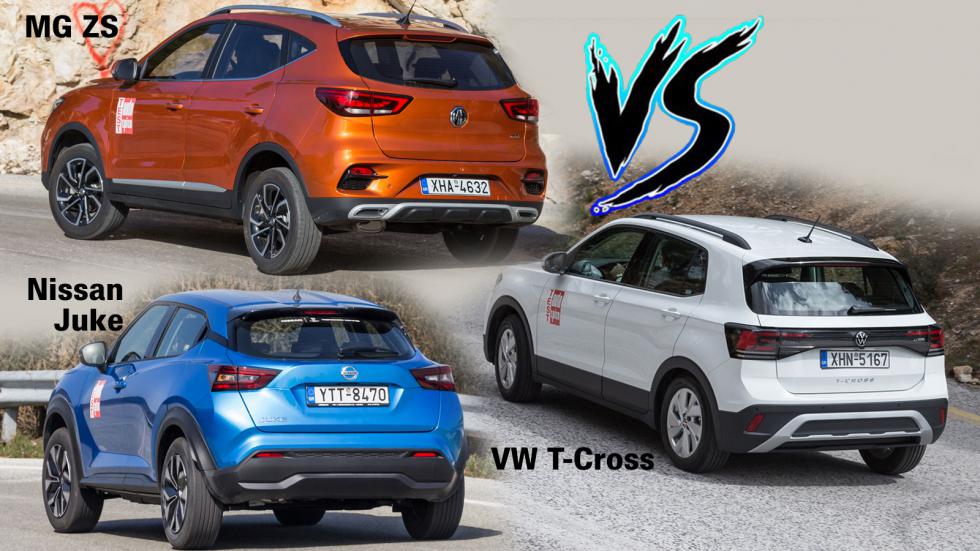 Το ανανεωμένο Volkswagen T-Cross απέναντι στα MG ZS & Nissan Juke