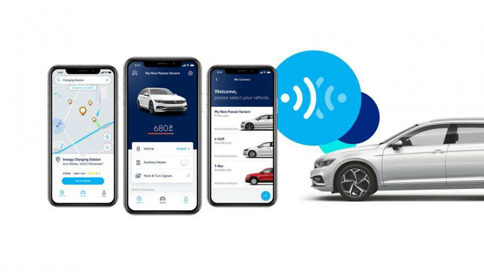 Η έξυπνη εφαρμογή VW Connect App ενημερώνει για την κατάσταση του οχήματος, όσο μακριά και αν βρίσκεται από τον ιδιοκτήτη, ενώ παρέχει διαρκώς πληροφορίες μέσω του κινητού σχετικά με την οδήγηση, το χ