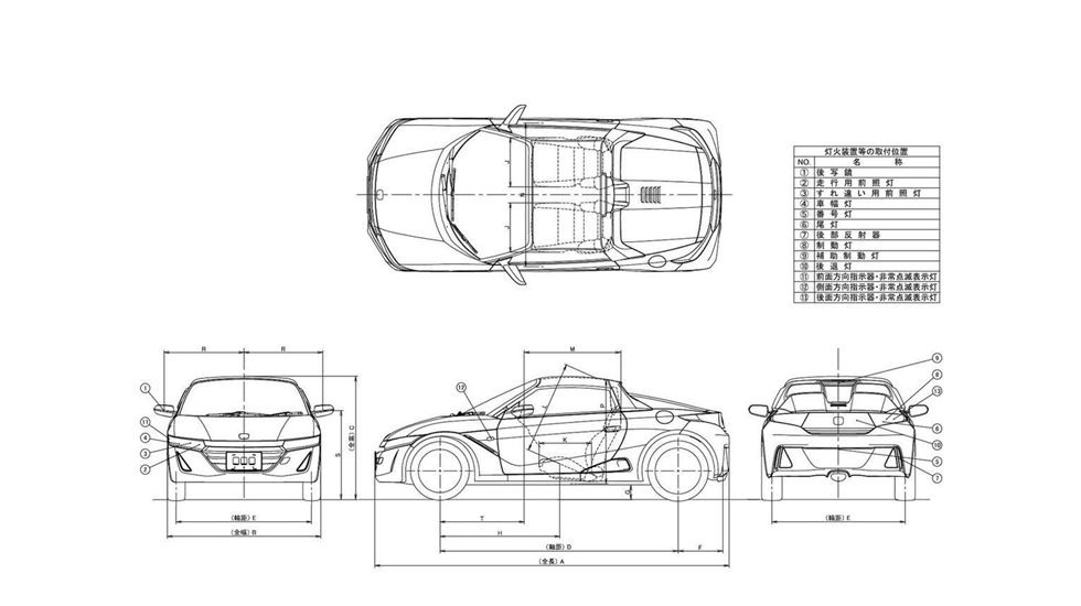 Το ιαπωνικό roadster θα έχει μήκος 3.395, πλάτος 1.475 και ύψος 1.180 χλστ. 