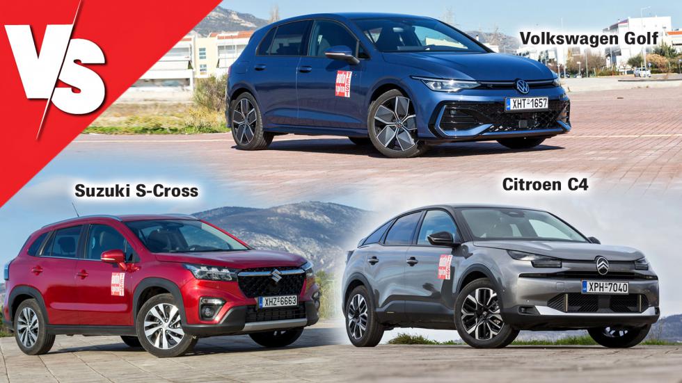 Hatchback, SUV ή και τα δύο; Το νέο Citroen C4 vs Suzuki S-Cross & VW Golf 