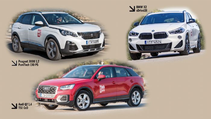 Audi Q2 VS BMW X2 VS Peugeot 3008