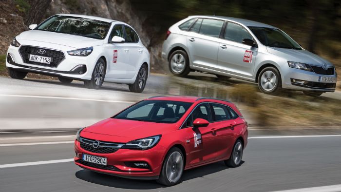 Hyundai i30 Fastback vs Opel Astra Sports Tourer vs Skoda Rapid Spaceback