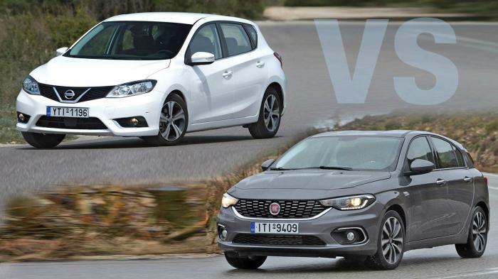 Fiat Tipo 1.6 120PS vs Nissan Pulsar 110PS. (Χωρο)ταξική μάχη