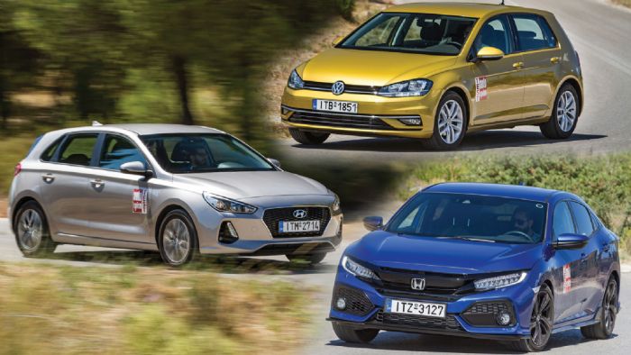 Honda Civic Vs Hyundai i30 Vs VW Golf