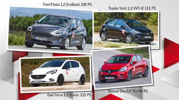 Fiesta vs Corsa vs Clio vs Yaris